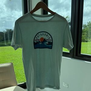 Patagonia Men's Seafoam Green T-Shirt